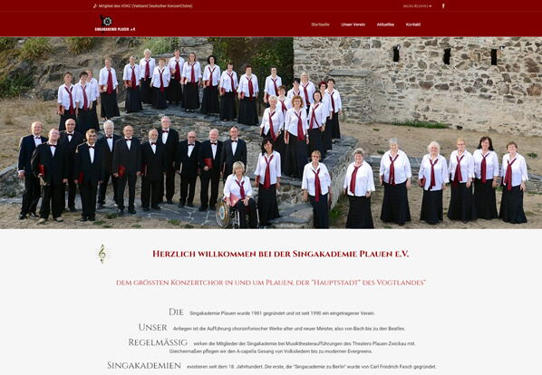Website Singakademie Plauen