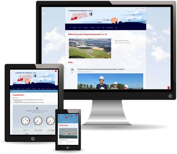 responsive Webseite Fliegerklub Auerbach